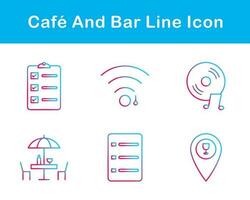 café y bar vector icono conjunto