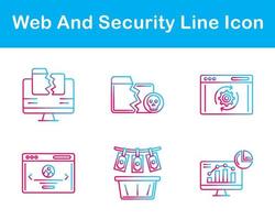 web y seguridad vector icono conjunto