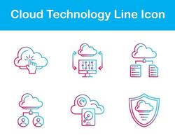 Cloud Technology Vector Icon Set