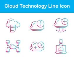 nube tecnología vector icono conjunto