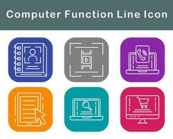 computadora función vector icono conjunto