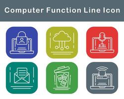 computadora función vector icono conjunto