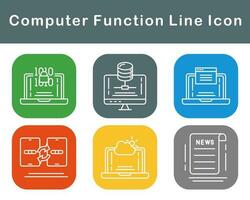 Computer Function Vector Icon Set