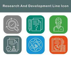 investigación y desarrollo vector icono conjunto