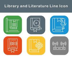 Library And Literature Vector Icon Set