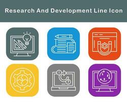 investigación y desarrollo vector icono conjunto