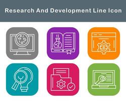 investigación y desarrollo vector icono conjunto