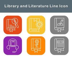 Library And Literature Vector Icon Set