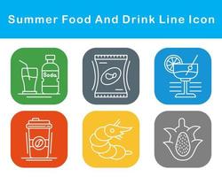 Summer Food And Drink Vector Icon Set