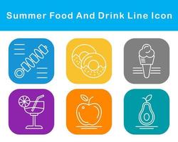 Summer Food And Drink Vector Icon Set