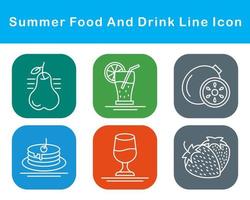 Summer Food And Drink Vector Icon Set