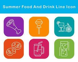 Summer Food And Drink Vector Icon Set