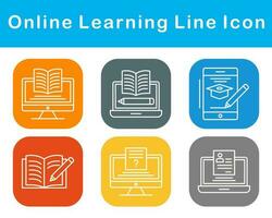 Online Learning Vector Icon Set