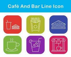 café y bar vector icono conjunto