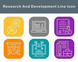 investigación y desarrollo vector icono conjunto