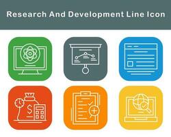 investigación y desarrollo vector icono conjunto