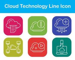 nube tecnología vector icono conjunto