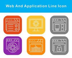 web y solicitud vector icono conjunto