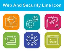 web y seguridad vector icono conjunto