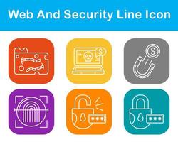 web y seguridad vector icono conjunto