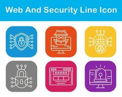 web y seguridad vector icono conjunto