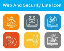 web y seguridad vector icono conjunto