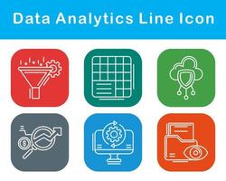 datos analítica vector icono conjunto