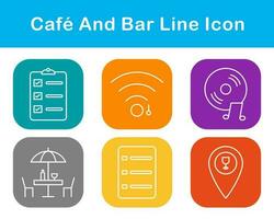 café y bar vector icono conjunto