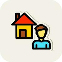 Working at Home Vector Icon Design