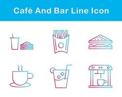 café y bar vector icono conjunto