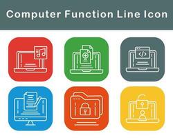 computadora función vector icono conjunto