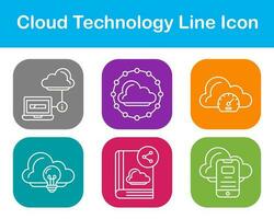 nube tecnología vector icono conjunto