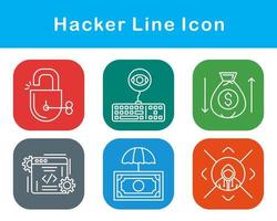 conjunto de iconos de vector de hacker