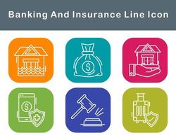 Banking And Insurance Vector Icon Set