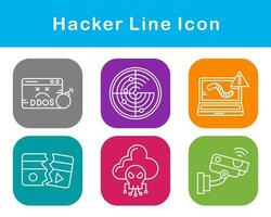 conjunto de iconos de vector de hacker