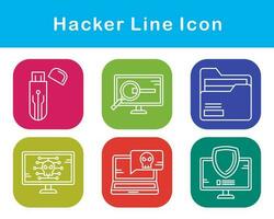 conjunto de iconos de vector de hacker