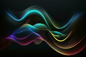 Abstract Background wave line neon photo