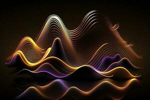 Abstract Background wave line neon photo