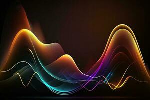 Abstract Background wave line neon photo