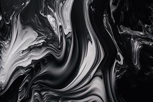 Black Marble ink texture acrylic painted waves texture background photo