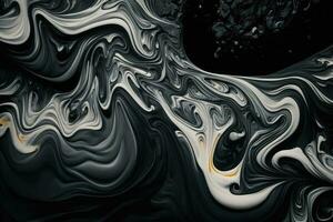 Black Marble ink texture acrylic painted waves texture background photo