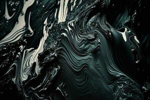 Black Marble ink texture acrylic painted waves texture background photo