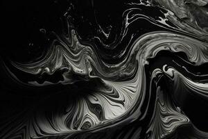 Black Marble ink texture acrylic painted waves texture background photo