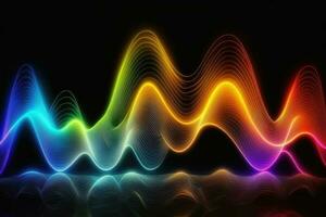 Abstract Background wave line neon photo