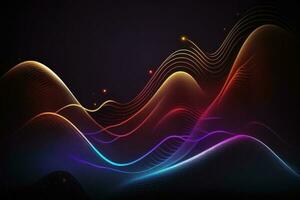 Abstract Background wave line neon photo