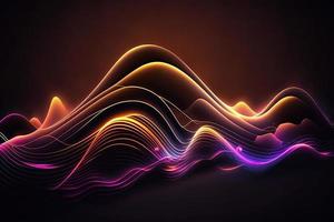 Abstract Background wave line neon photo