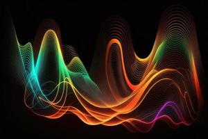 Abstract Background wave line neon photo