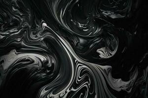 Black Marble ink texture acrylic painted waves texture background photo