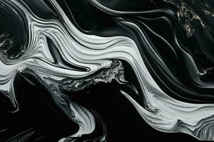 Black Marble ink texture acrylic painted waves texture background photo
