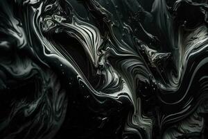 Black Marble ink texture acrylic painted waves texture background photo